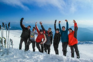 Gardner took a group to the Carpathians snow shoeing. 