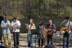 We started out with a worship service on the river
