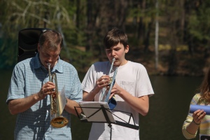 Andrew and Gardner played trumpets together!