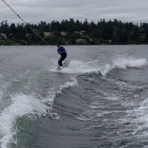 but that didn't stop the boys from wake boarding