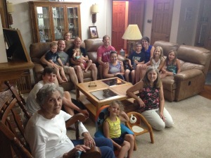 hanging with cousins and Uncle Dave and Aunt Jan
